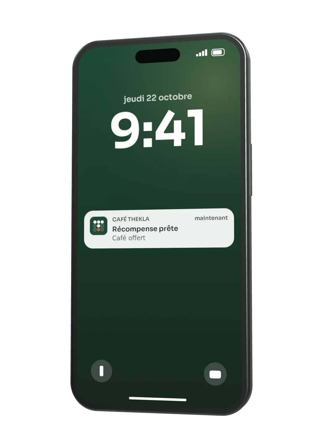 Écran verrouillé avec le message « Récompense prête »